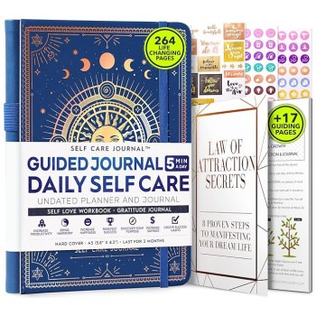 Daily Planner & Adhd Planner - A Self Care Journal to Productivity and Success in Life and Work, Personal Gratitude Journal, Weekly Planner & Monthly Planner, Journal for Women and Men, Vision Board & Organizer + Planner Stickers, Undated Planner
