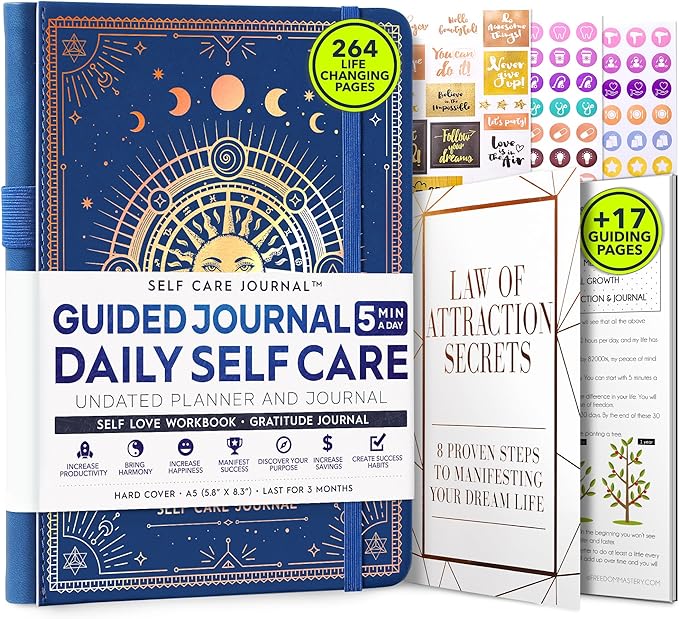 Daily Planner & Adhd Planner - A Self Care Journal to Productivity and Success in Life and Work, Personal Gratitude Journal, Weekly Planner & Monthly Planner, Journal for Women and Men, Vision Board & Organizer + Planner Stickers, Undated Planner