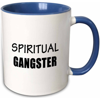 3dRose SPIRITUAL GANGSTER - Two Tone Blue Mug, 15-ounce
